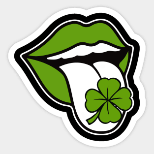 St. Patrick's Day Clover Tongue Sticker